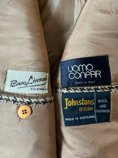 Giacca anni ‘80 in tessuto scozzese lana e cashmere pied-de-poule - tg. 48/50