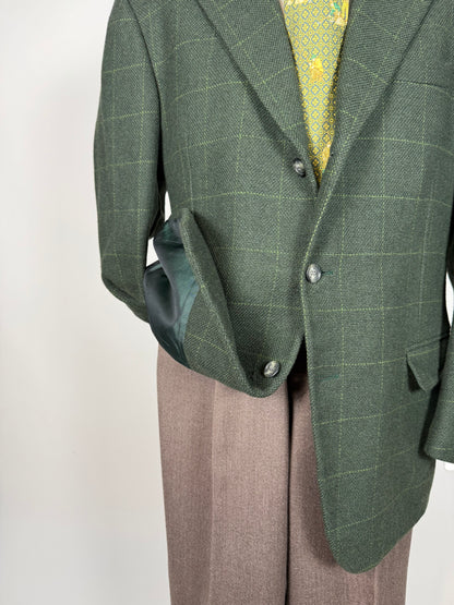 Giacca Cantarelli lana cammello e cashmere verde finestrato - tg. 56