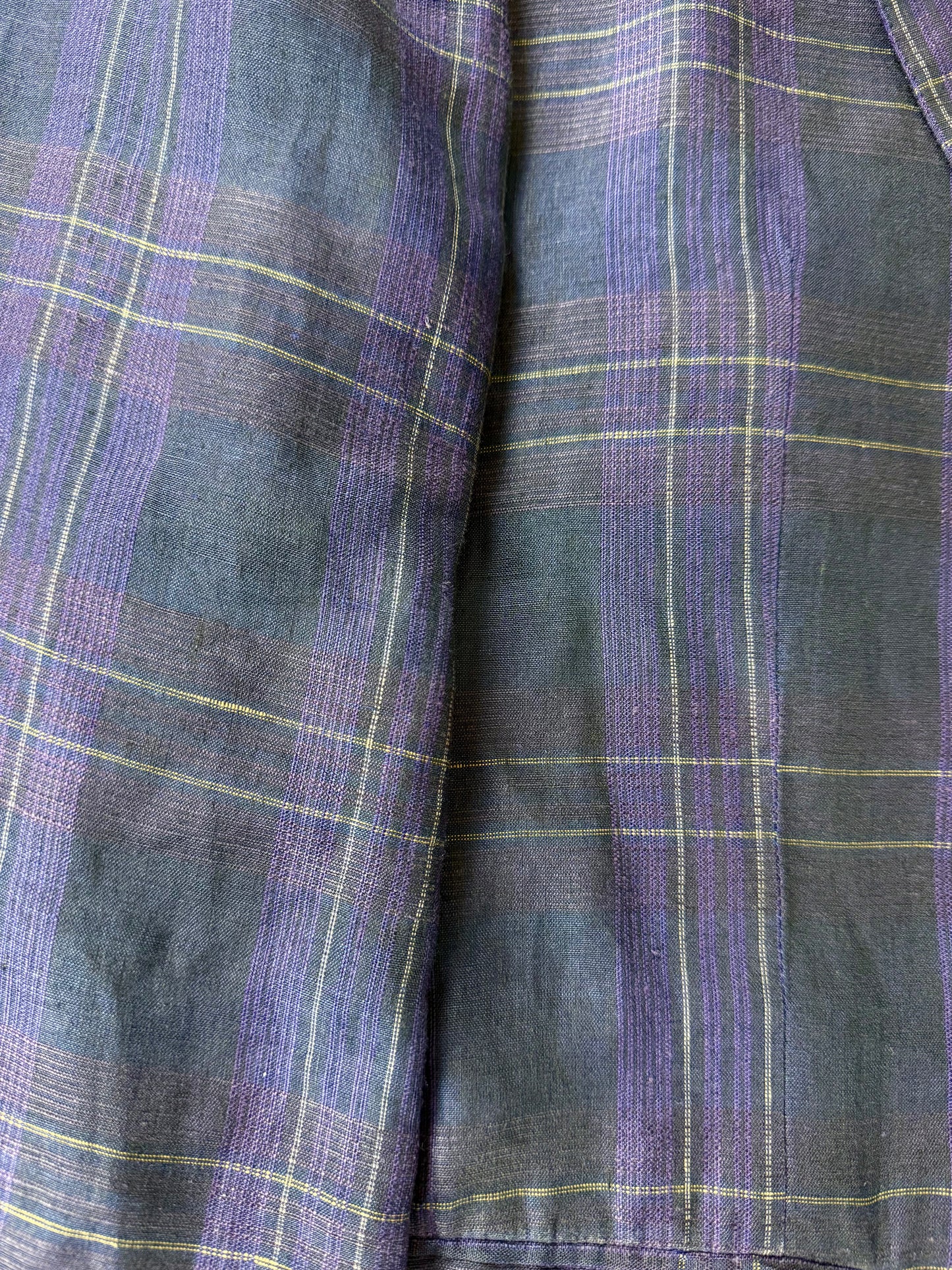 Giacca in lino tartan viola anni '80 - tg. 52