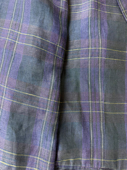 Giacca in lino tartan viola anni '80 - tg. 52