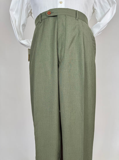 Pantaloni fresco lana verde scuro anni '80 (NOS) - tg. 54/56