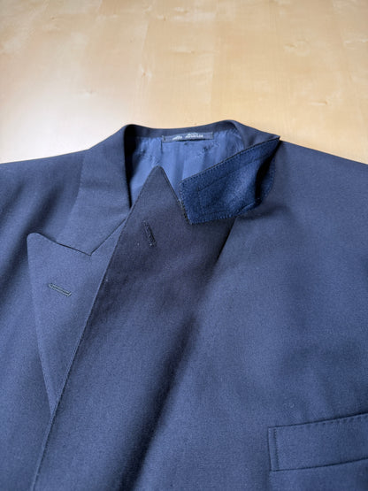 Giacca doppiopetto flanella pettinata blu - tg. 56-58