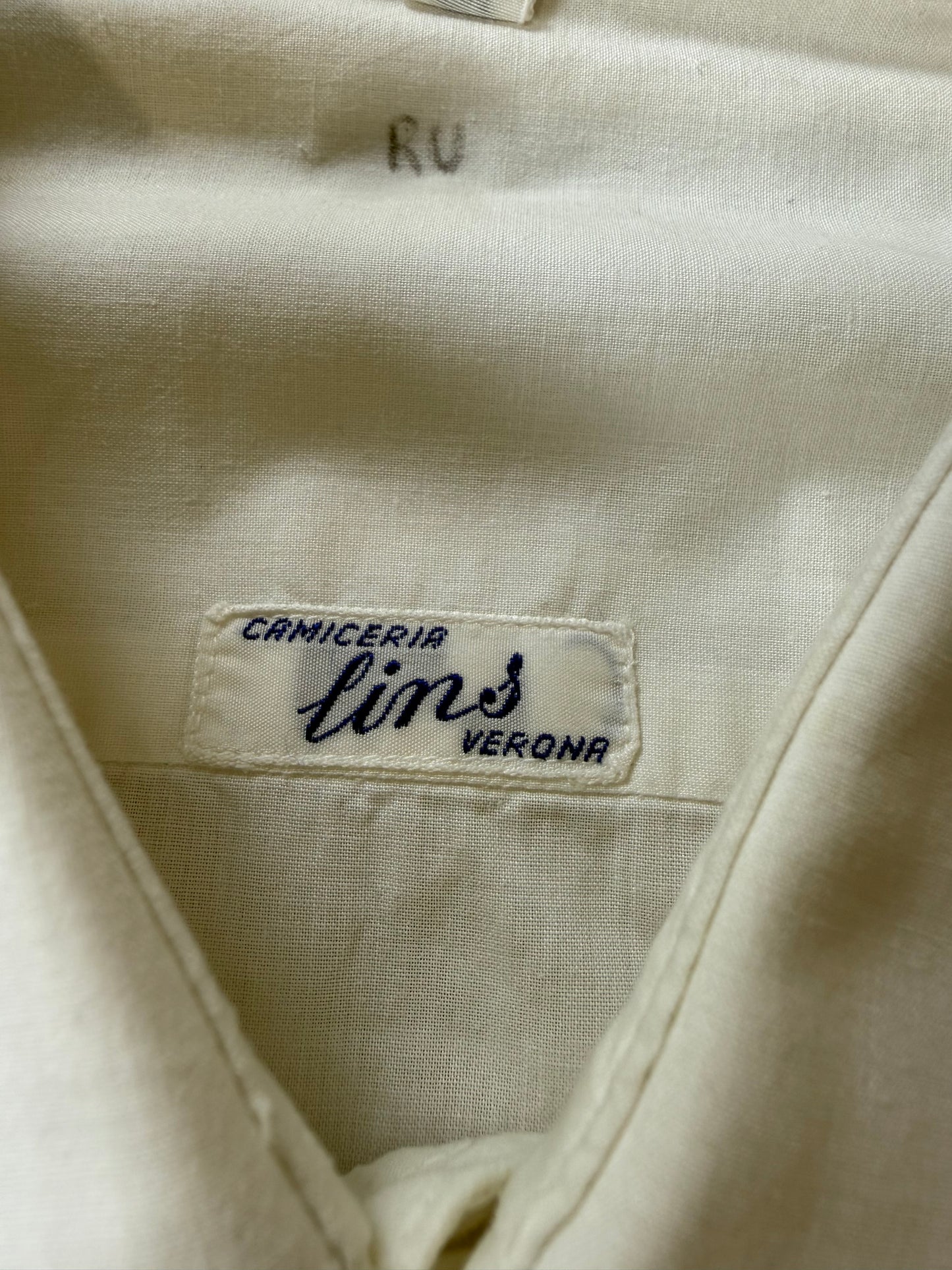 Camicia da smoking anni ‘70/‘80 con sparato plissettato - M collo 40