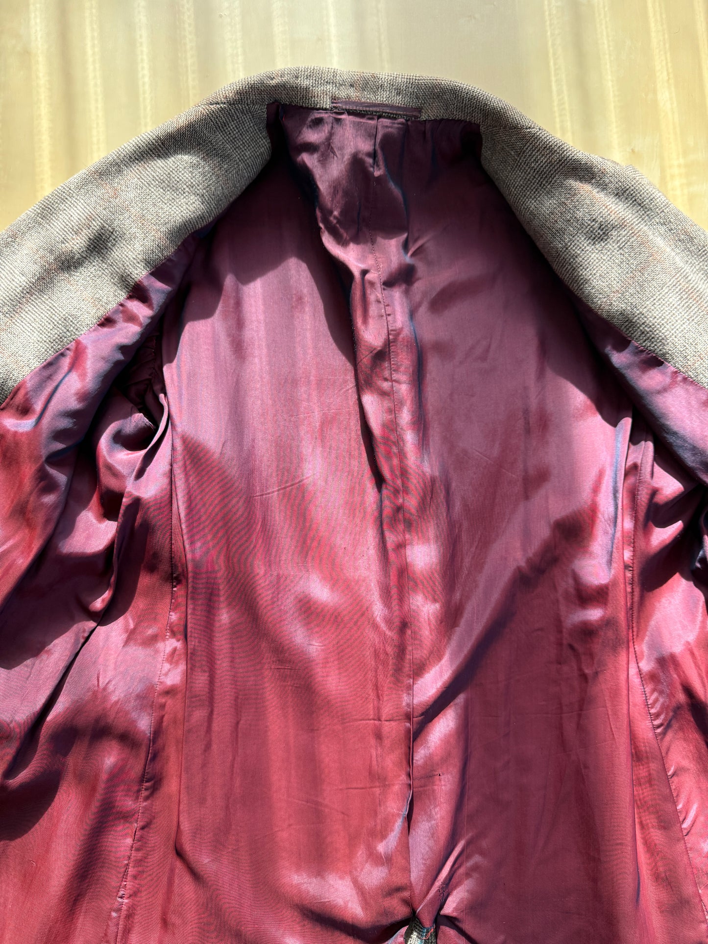 Cappotto doppiopetto sartoriale anni ‘50/‘60 glen check tabacco - tg. 44-46