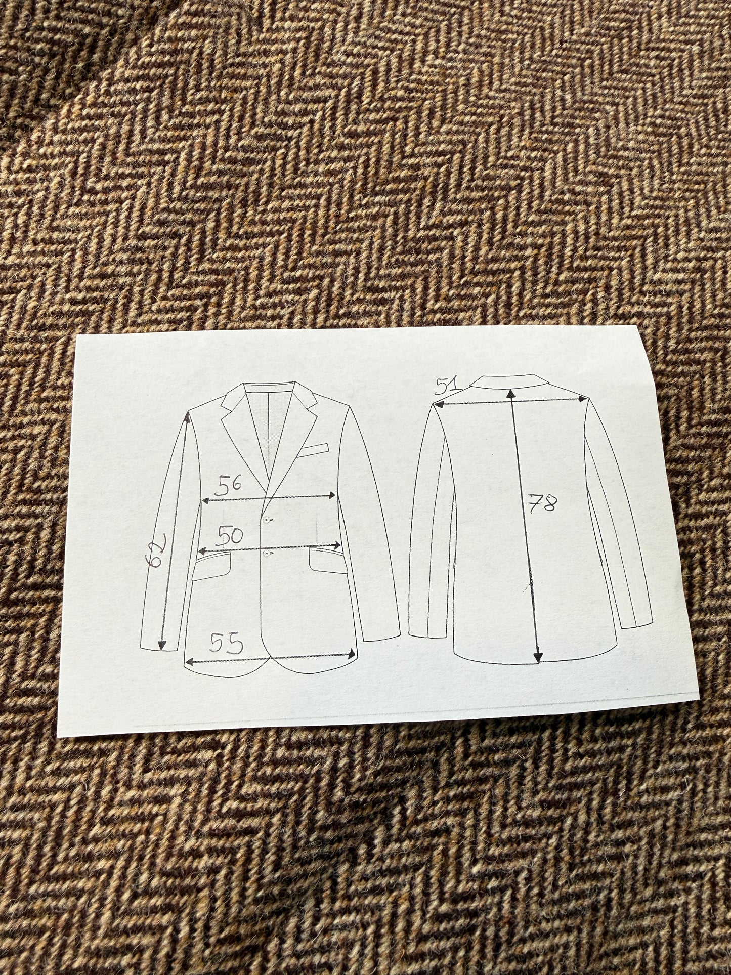 Giacca anni ‘90 in Harris Tweed marrone spigato - tg. 50