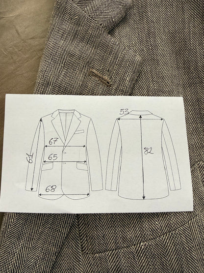 Giacca sartoriale in puro lino herringbone - tg. 60/62