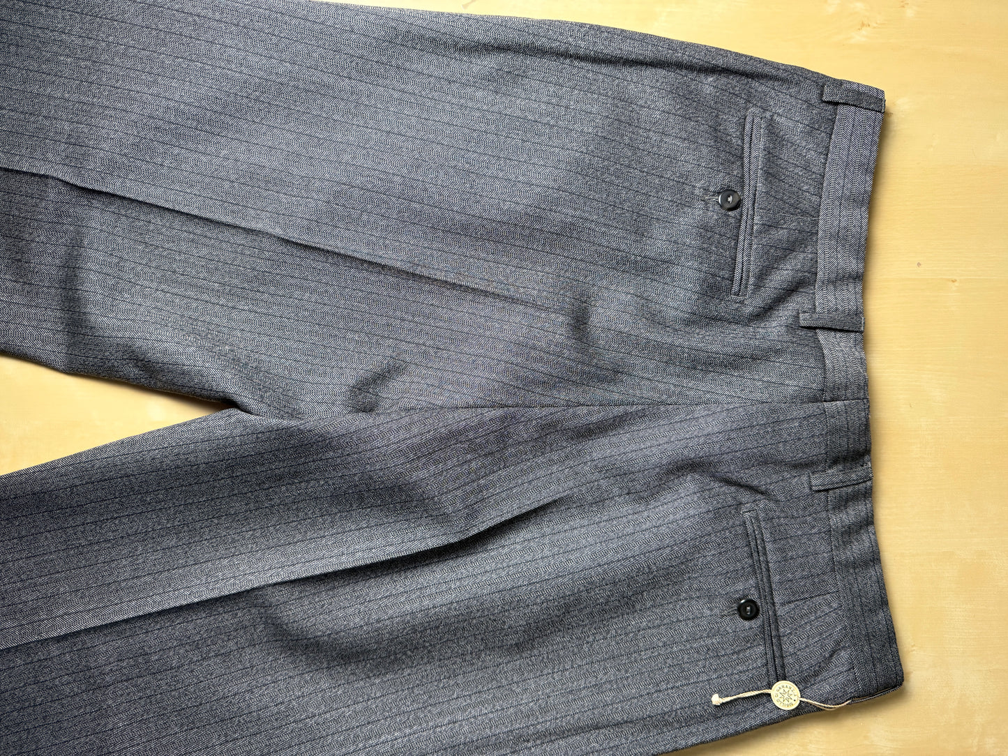 Pantaloni lana pettinata grigio gessato (NOS) - tg. 52