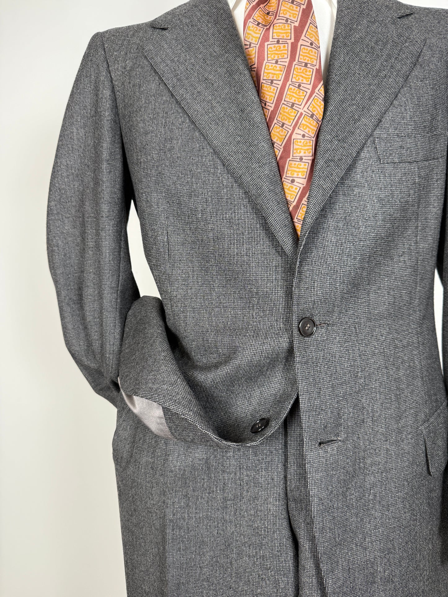 Completo sartoriale flanella grigia anni ‘60/‘70 - tg. 50