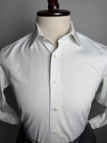Camicia bianca Suitsupply twill cotone egiziano - XS/S collo 38