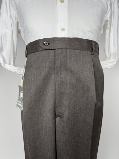 Pantaloni anni ‘90 lana pettinata cachi (NOS) - tg. 60/62