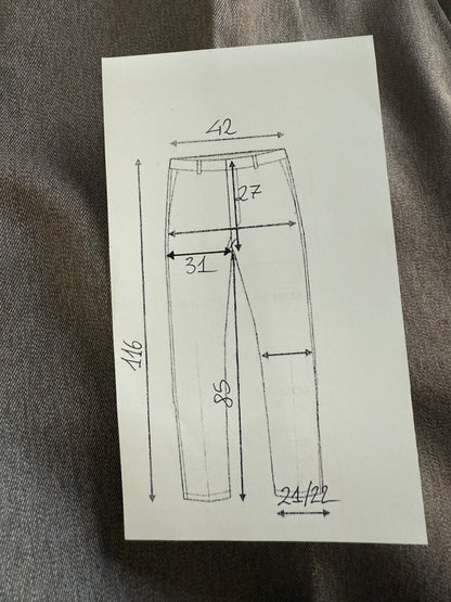 Pantaloni sartoriali anni ‘70 in twill pettinato marrone chiaro (NOS) - tg. 46