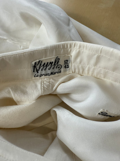 Camicia da smoking anni ‘70 in seta pura - collo 43 tg. L