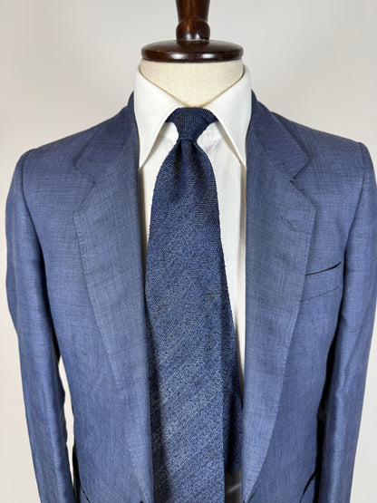 Giacca anni '70 in lino blu - tg. 44