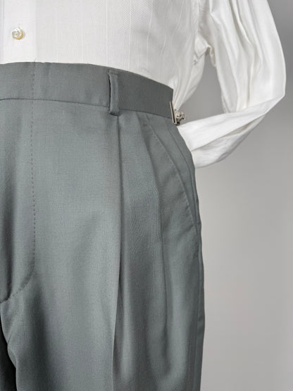 Pantaloni fresco lana verde salvia anni '80 (NOS) - tg. 44/46