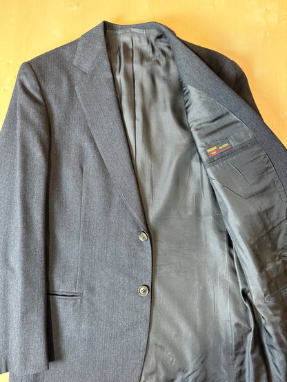 Completo su misura De Paz anni ‘70/‘80 antracite spigato - tg. 46/48
