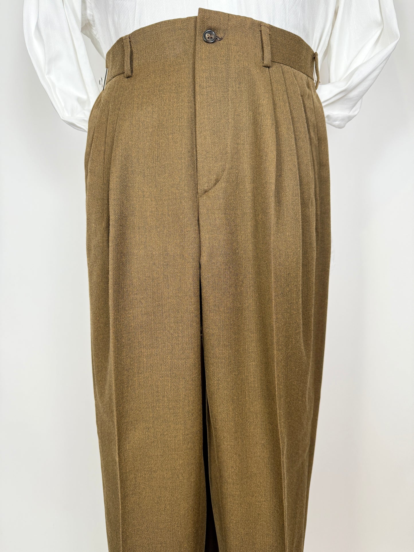 Pantaloni anni ‘80 color senape tripla pince (NOS) - tg. 44