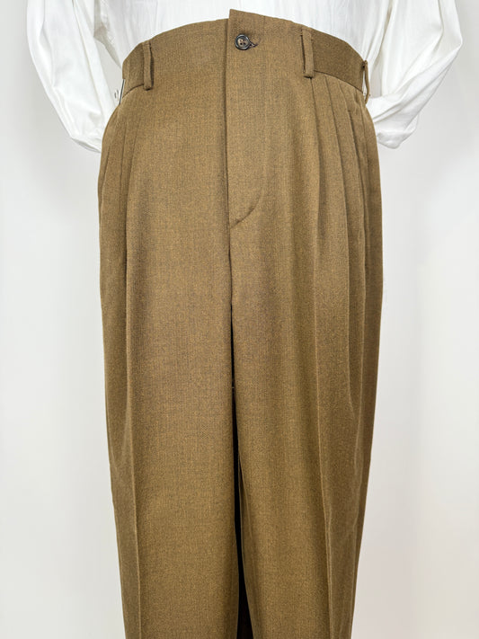 Pantaloni anni ‘80 color senape tripla pince (NOS) - tg. 44