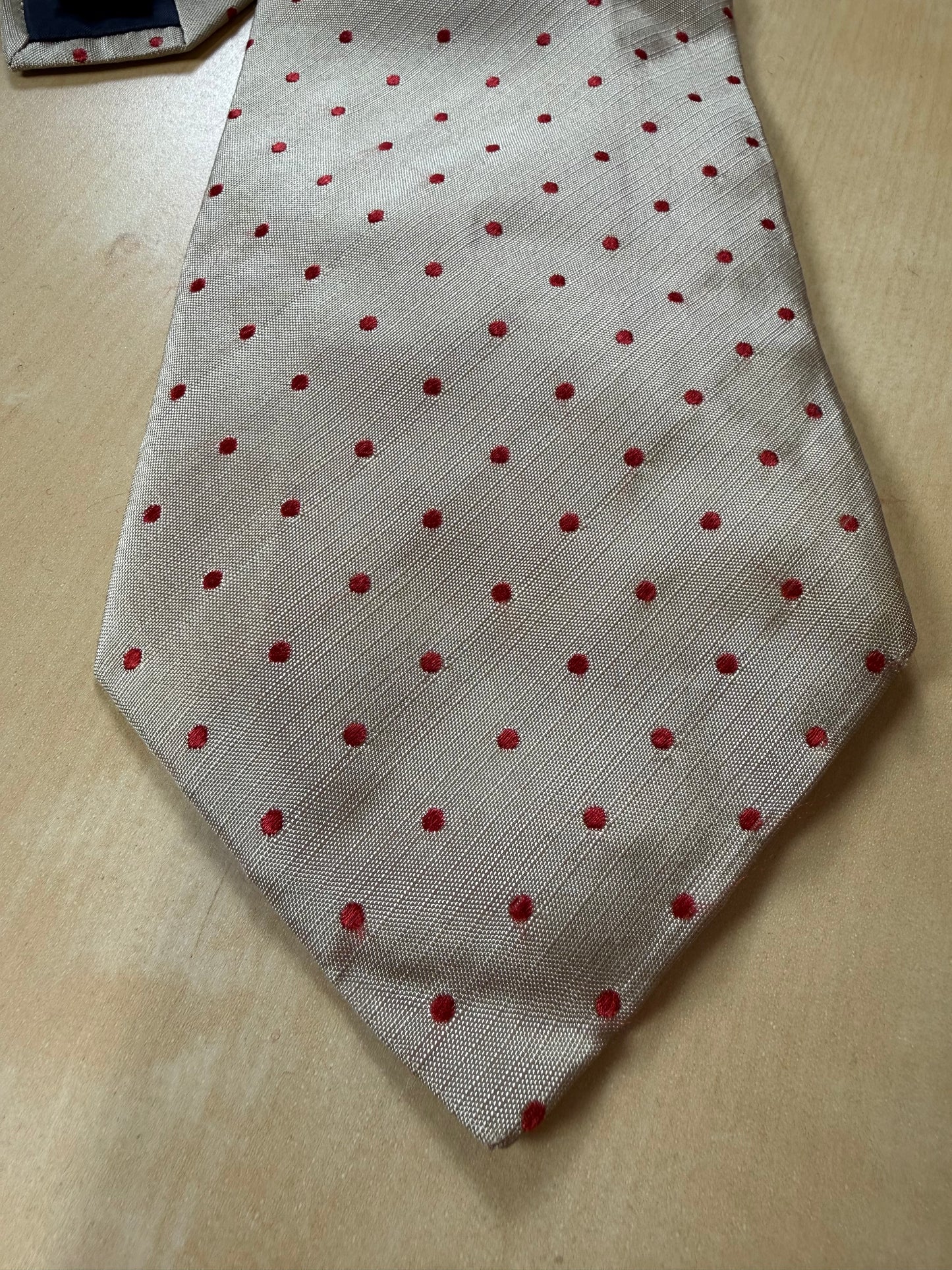 Cravatta seta shantung a pois