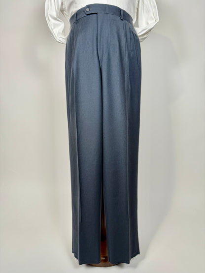 Pantaloni anni ‘80 flanella blu petrolio (NOS) - tg. 48