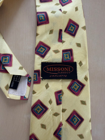 Cravatta Missoni vintage fantasia geometrica