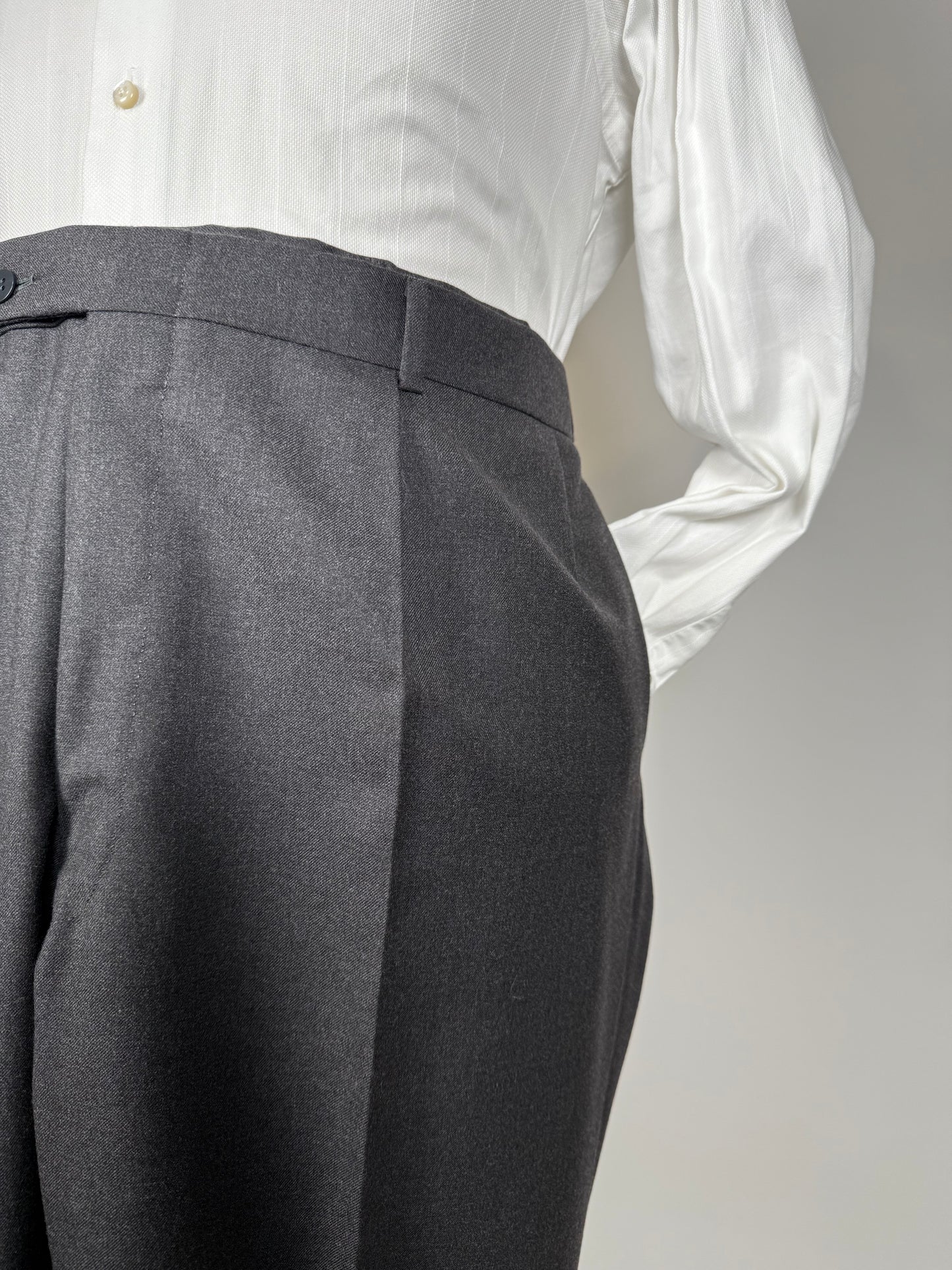 Completo sartoriale flanella inglese grigio antracite - tg. 62 corta drop 0