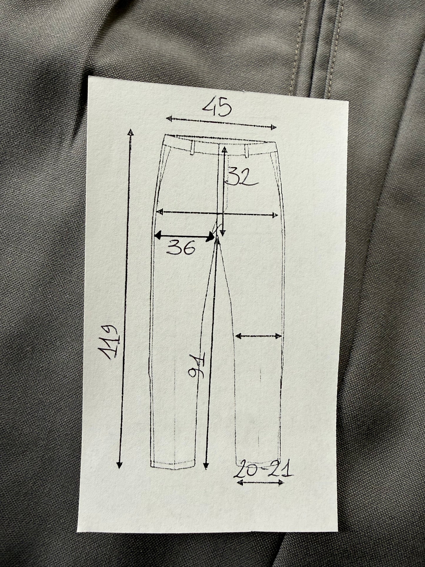 Pantaloni fresco lana verde-grigio anni '80 (NOS) - tg. 50