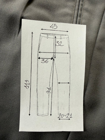 Pantaloni fresco lana verde-grigio anni '80 (NOS) - tg. 50