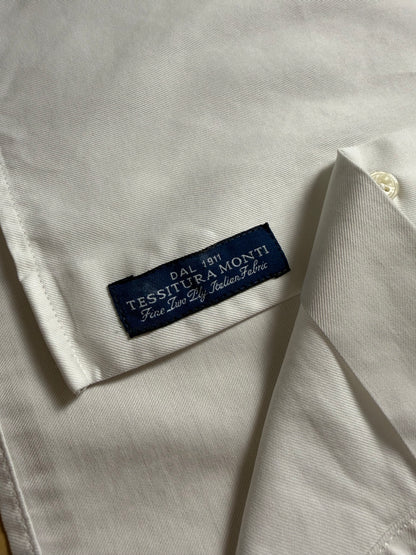 Camicia bianca Suitsupply twill cotone egiziano - XS/S collo 38