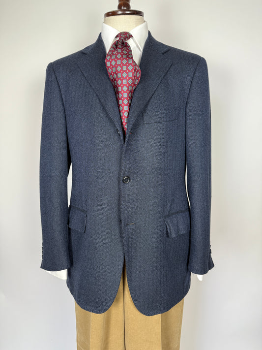 Giacca in puro cashmere spigato tessuto Loro Piana - tg. 50