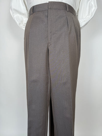 Pantaloni sartoriali anni ‘70 in twill pettinato marrone chiaro (NOS) - tg. 46