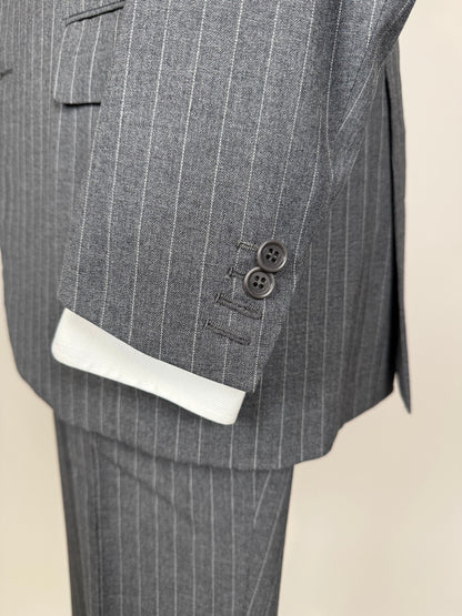 Completo estivo Sartoria Partenopea fresco lana grigio gessato - tg. 50/52