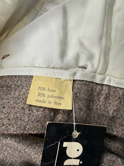 Pantaloni anni ‘70 flanella tabacco misto lana (NOS) - tg. 44