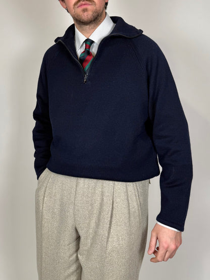 Maglione zip 3/4 CP Company in pura lana - XL