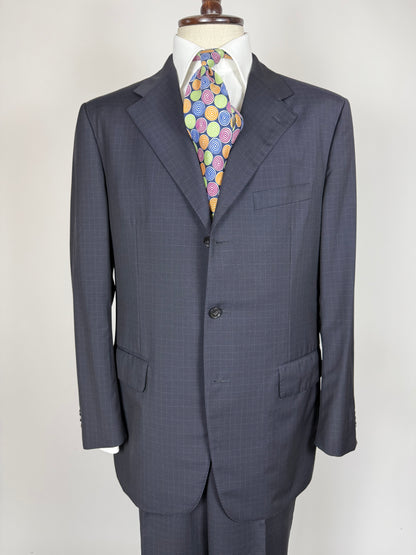 Completo Corneliani fresco lana blu a quadri - tg. 52/54