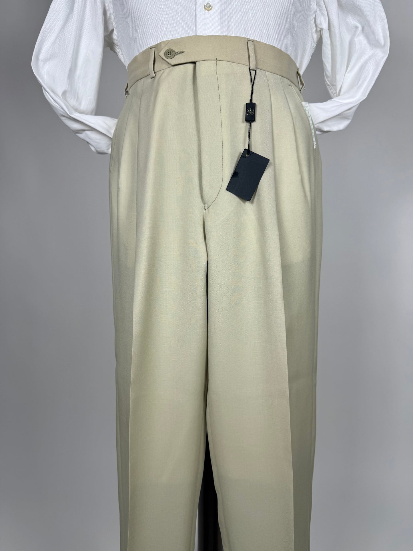 Pantaloni fresco lana bianco avorio anni '80 (NOS) - tg. 50