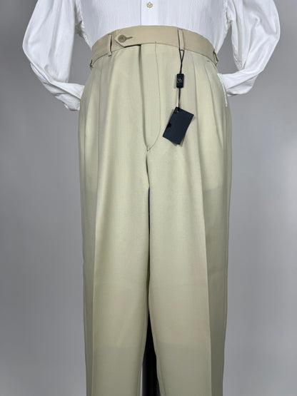 Pantaloni fresco lana bianco avorio anni '80 (NOS) - tg. 50