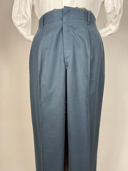 Pantaloni sartoriali anni ‘50/‘60 flanella color ottanio - tg. 52