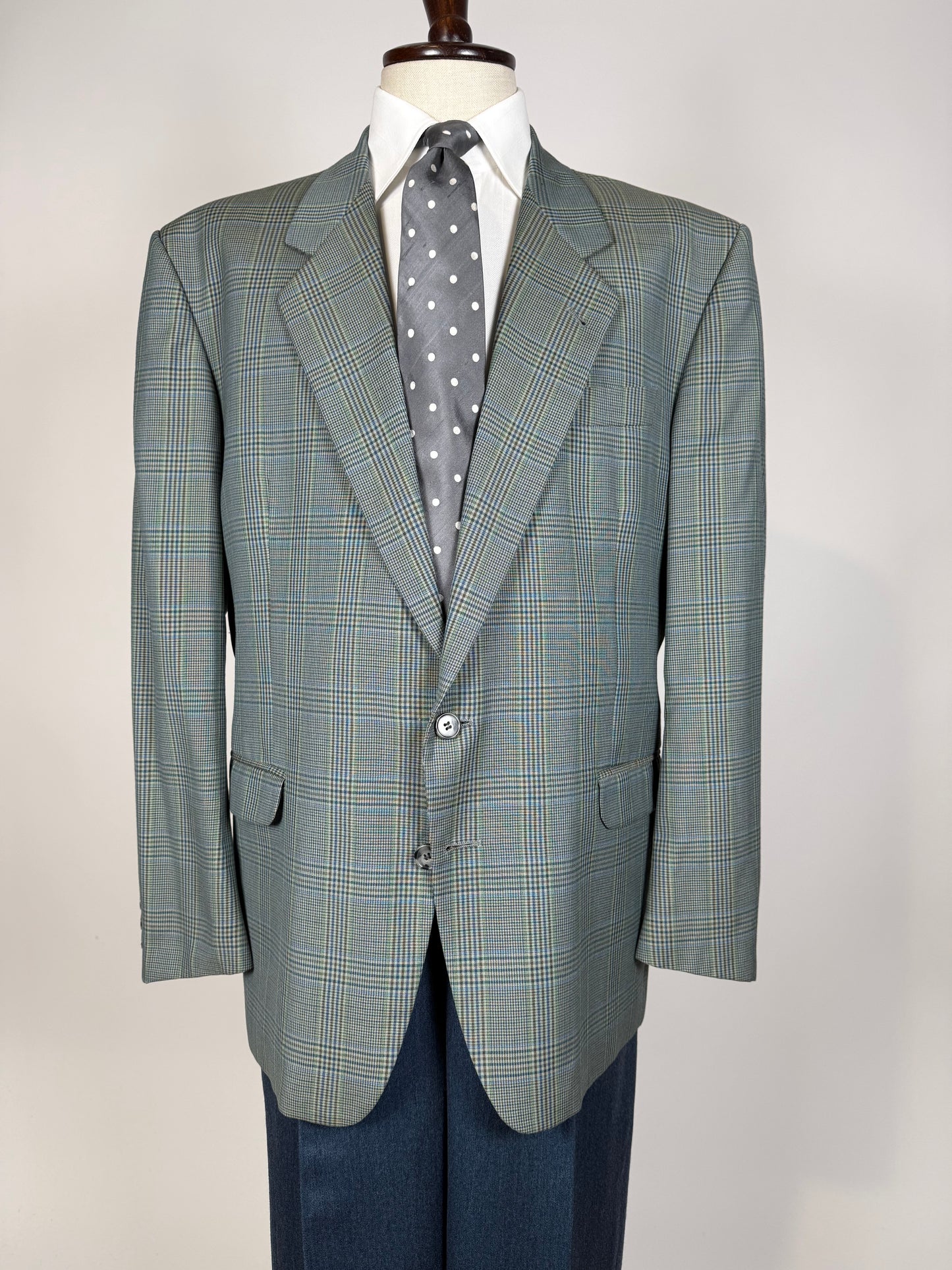 Giacca anni ‘80 fresco lana Galles verde salvia - tg. 58