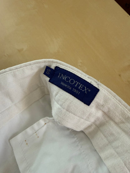 Pantaloni Incotex bianchi 100% lino - tg. 50