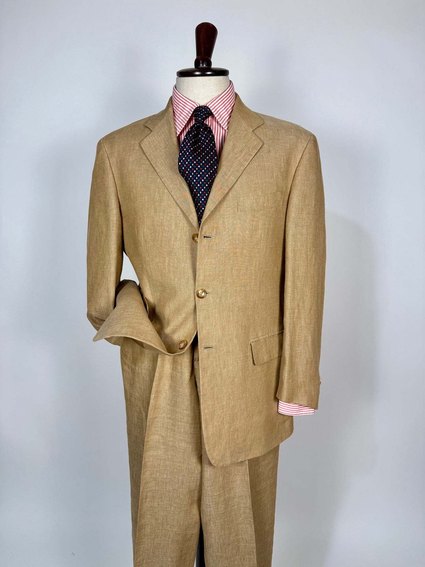 Completo in lino sabbia anni '90 - tg. 50 drop 7