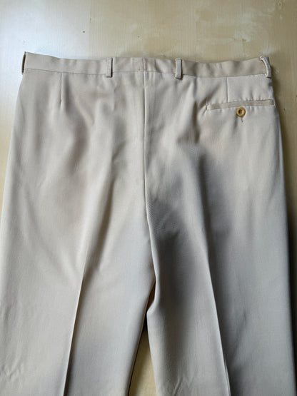 Pantaloni anni ‘70/'80 in twill di lana beige (NOS) - tg. 50