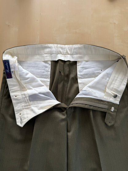 Completo anni ‘80 verde oliva lana pettinata E. Zegna - tg. 48/50