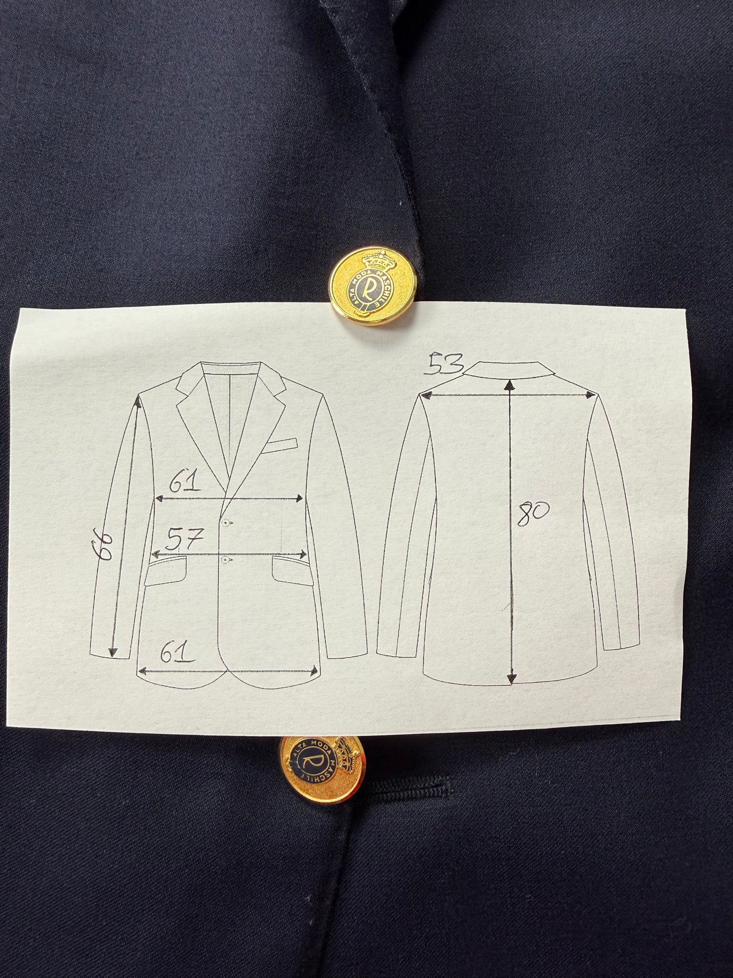 Blazer navy flanella pettinata - tg. 56