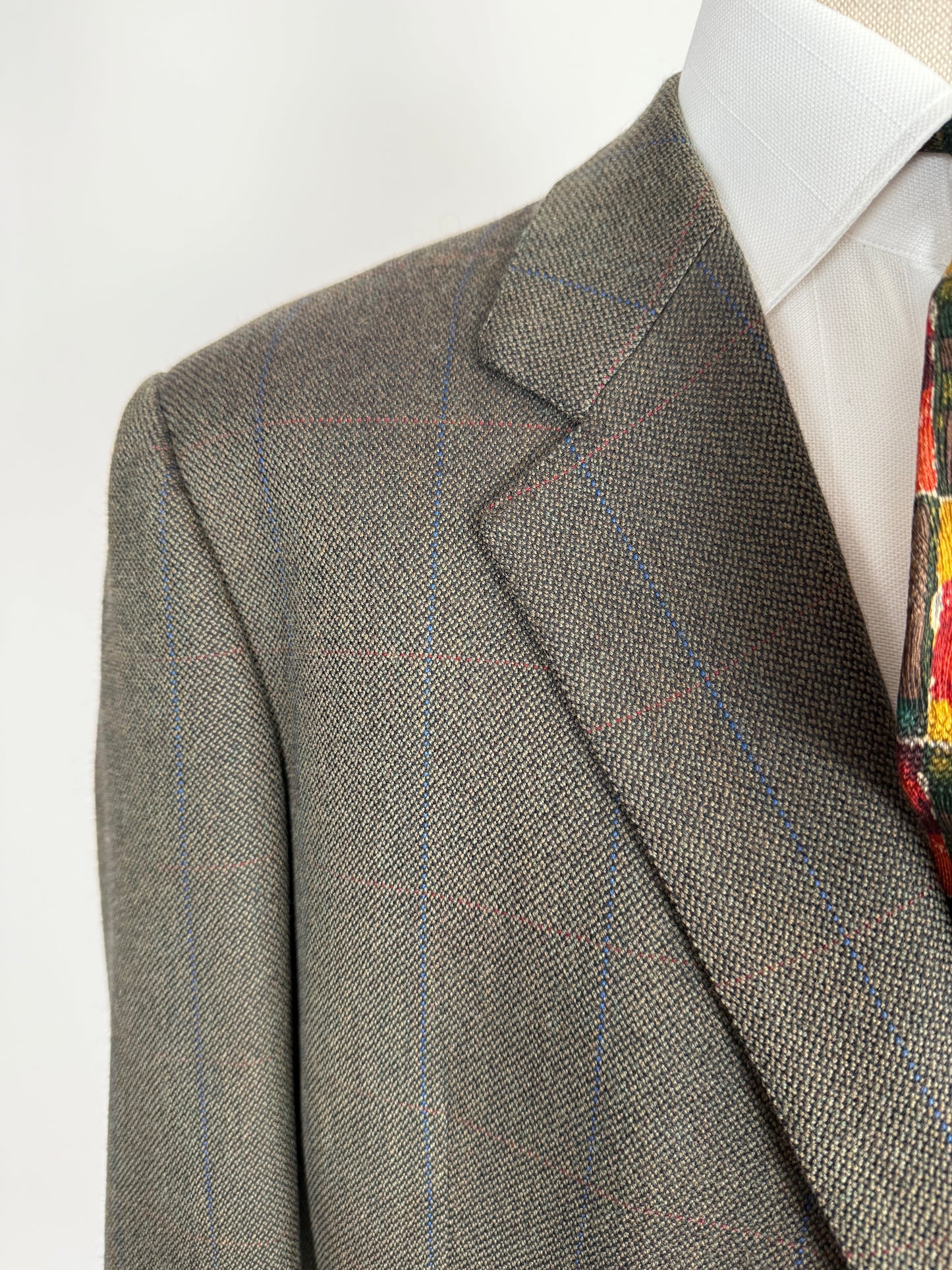 Giacca sartoriale in misto cashmere verde finestrato - tg. 58/60