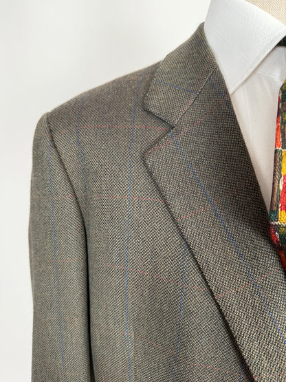 Giacca sartoriale in misto cashmere verde finestrato - tg. 58/60