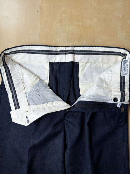 Pantaloni in flanella blu trama righe (NOS) - tg. 46/48