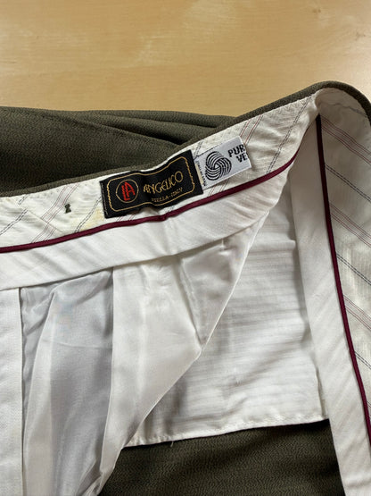 Pantaloni fresco lana verde oliva anni '80 (NOS) - tg. 50