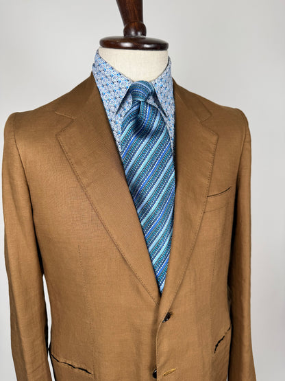 Giacca sartoriale in lino irlandese color tabacco - tg. 48