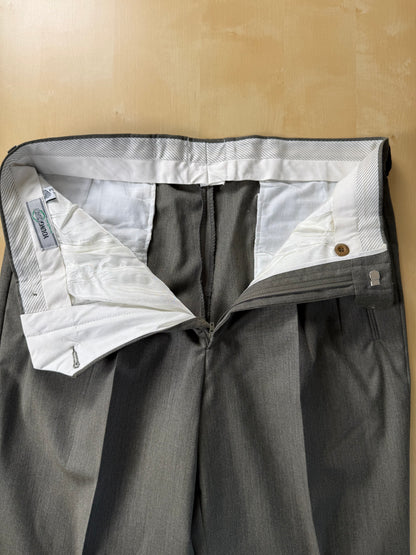 Pantaloni fresco lana verde scuro/cachi anni '80 (NOS) - tg. 46/48