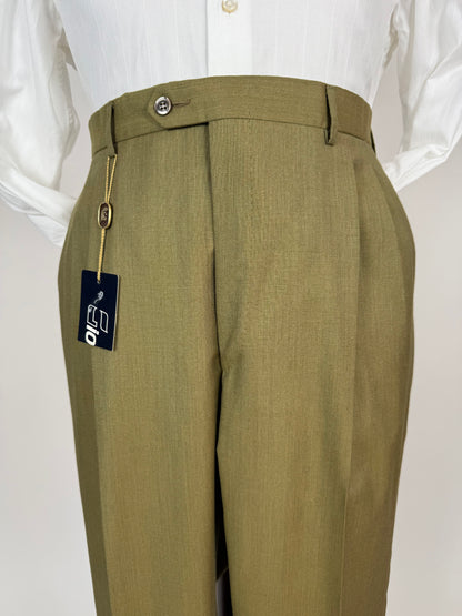 Pantaloni fresco lana verde oliva anni '80 (NOS) - tg. 54/56